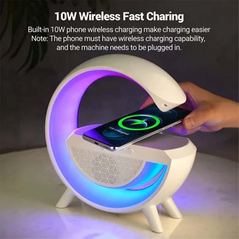 G Shaped RGB Light Table Lamp With Wireless Charger